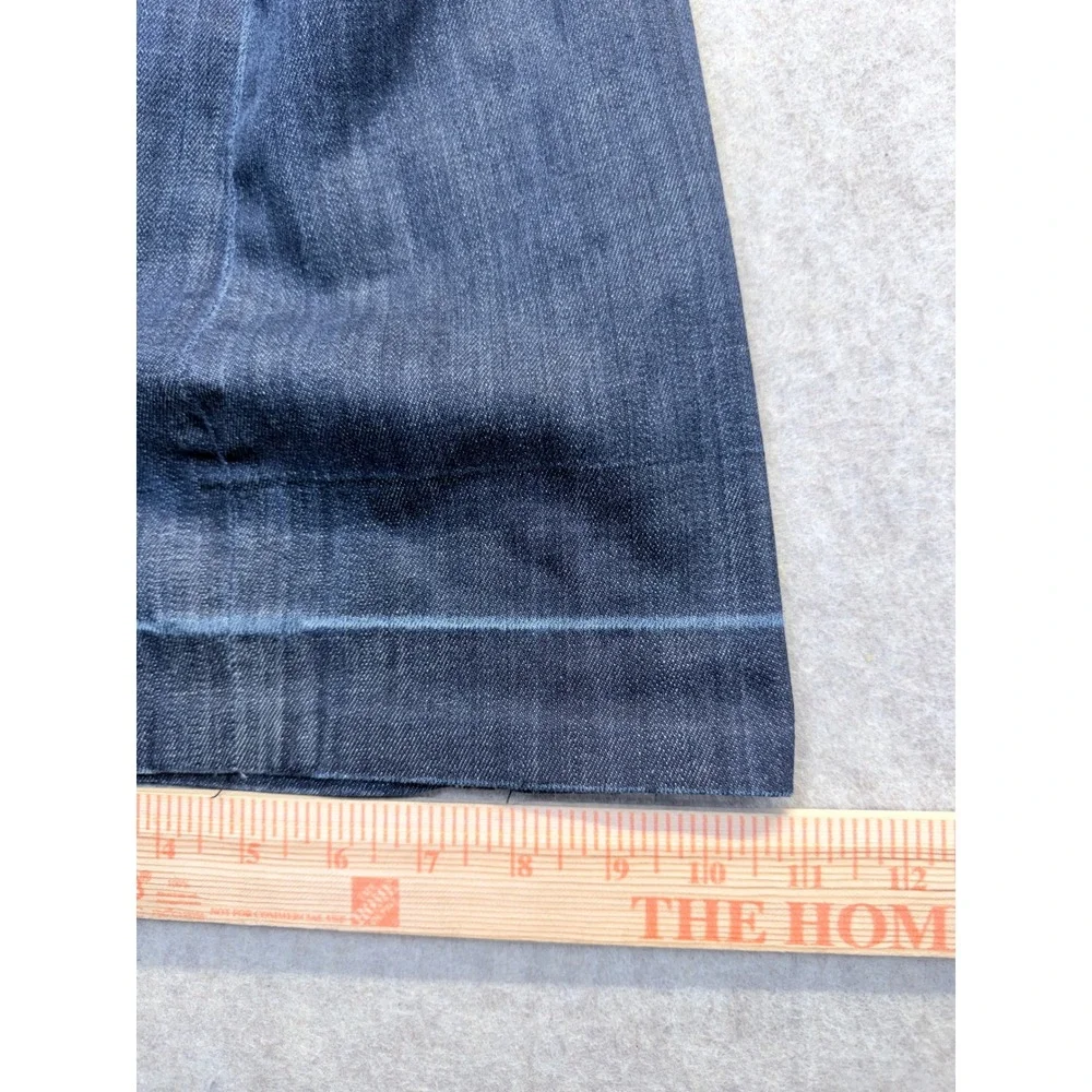 7 For All Mankind Ginger Jeans Women 30 Blue Wide Leg Flare Dark Wash Stretch